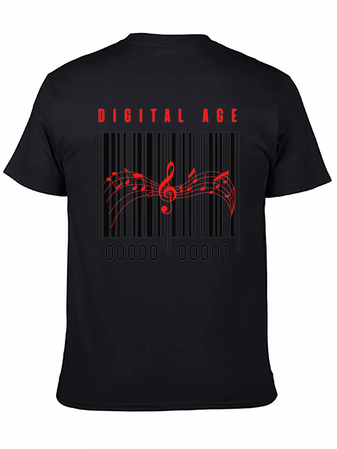 Digital Age Music Barcode T-Shirt - Black