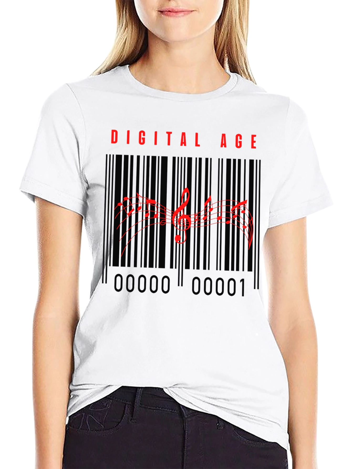 Digital Age Music Barcode T-Shirt - Black