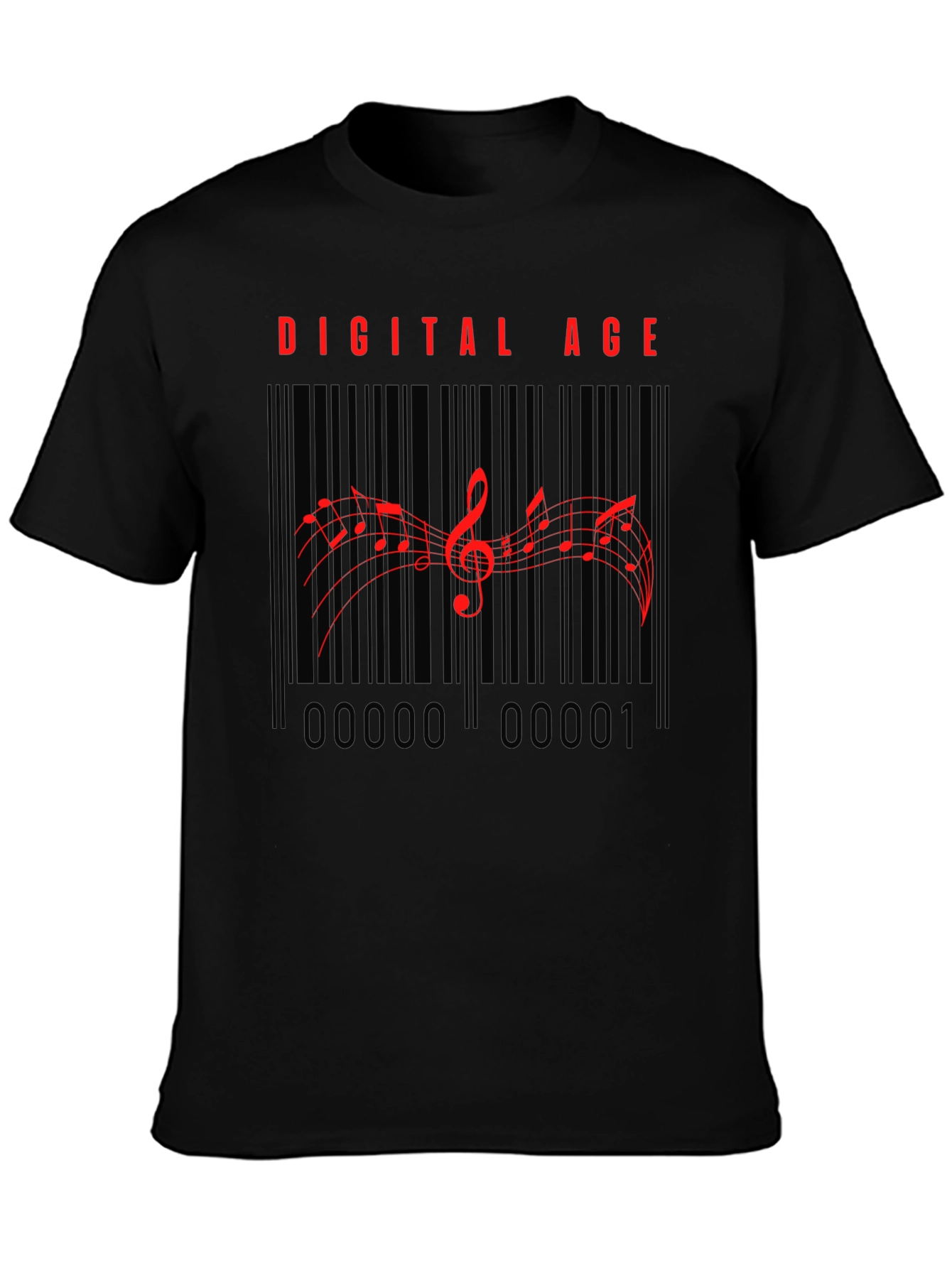 Digital Age Music Barcode T-Shirt - Black