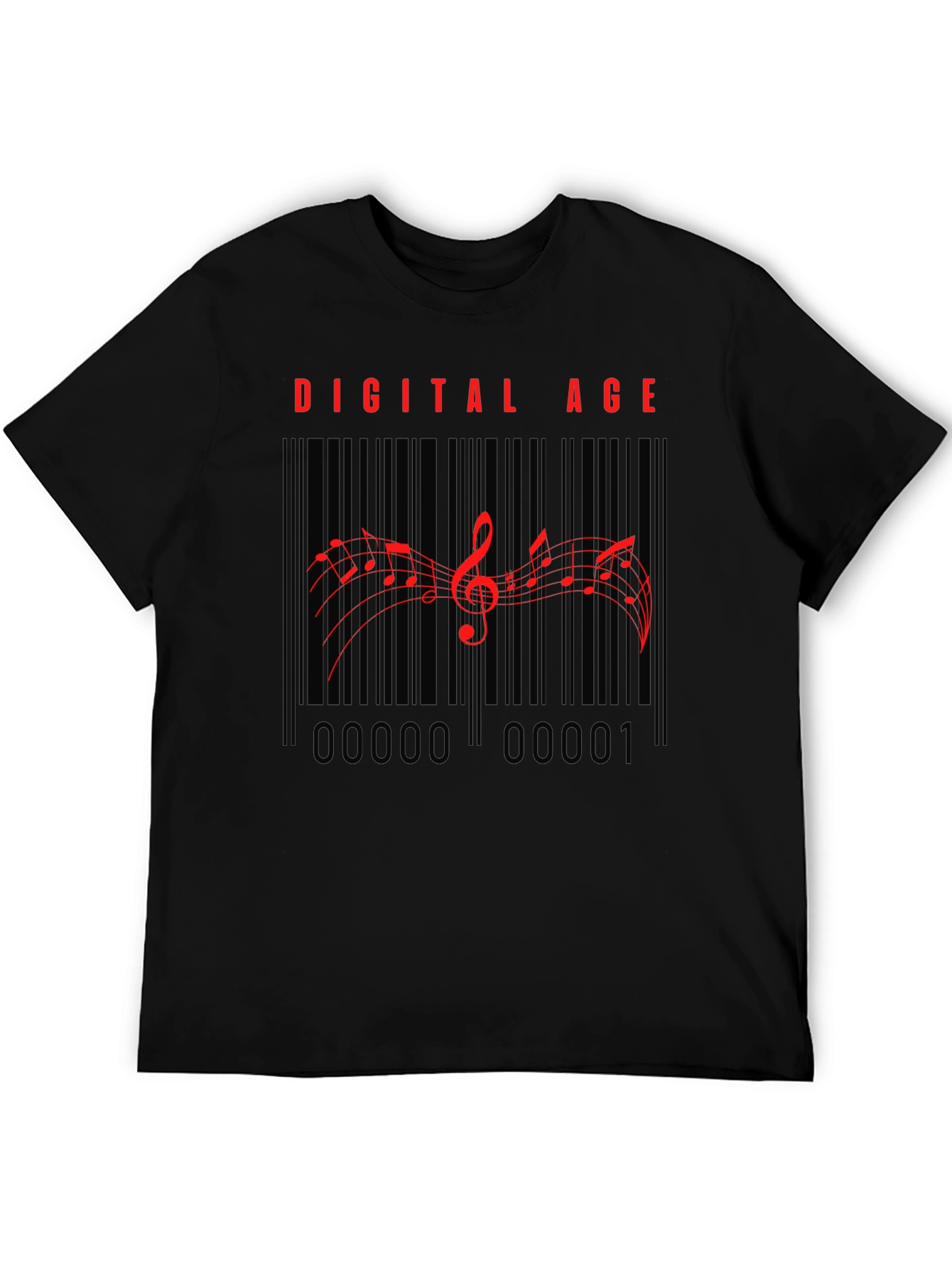 Digital Age Music Barcode T-Shirt - Black