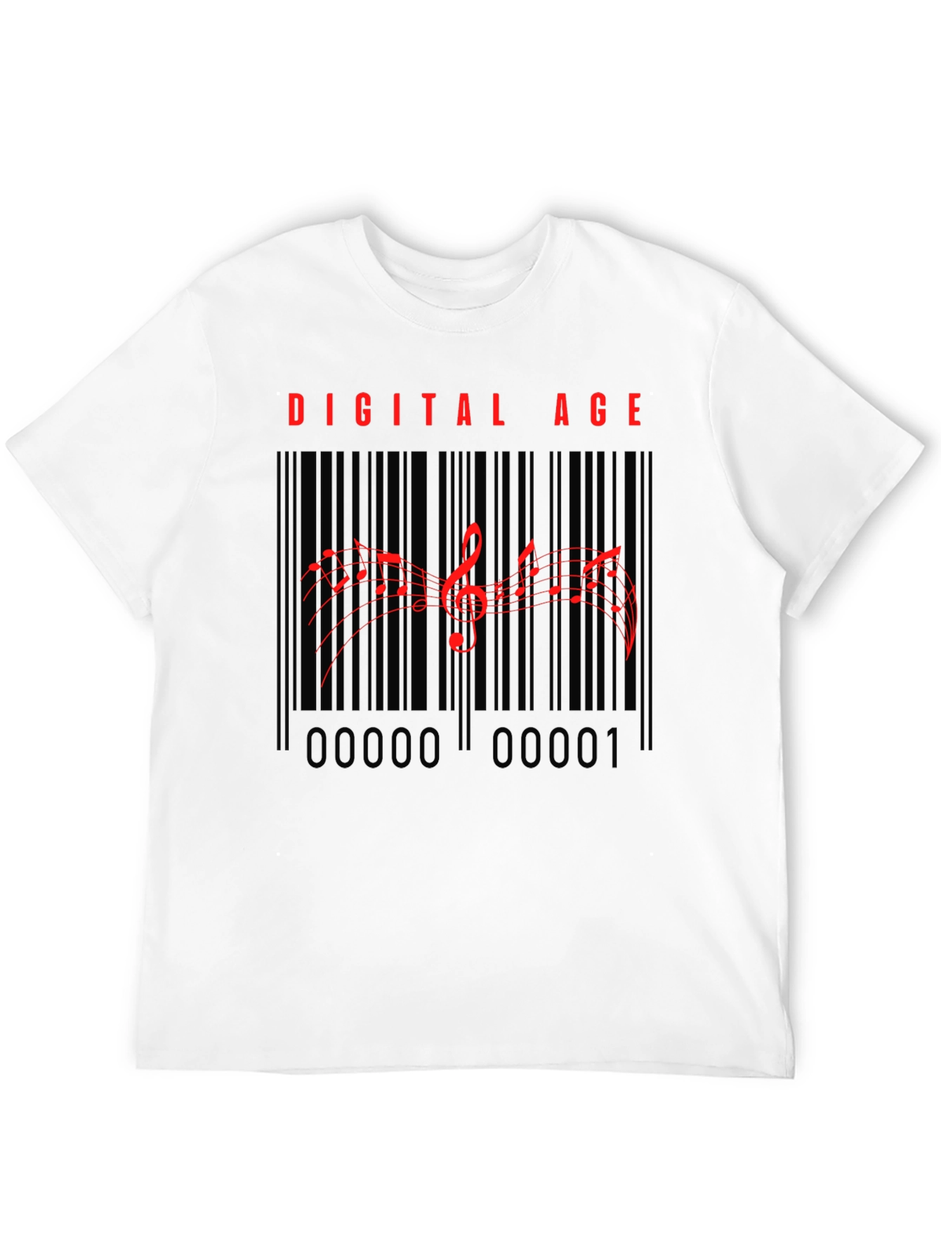 Digital Age Music Barcode T-Shirt - Black