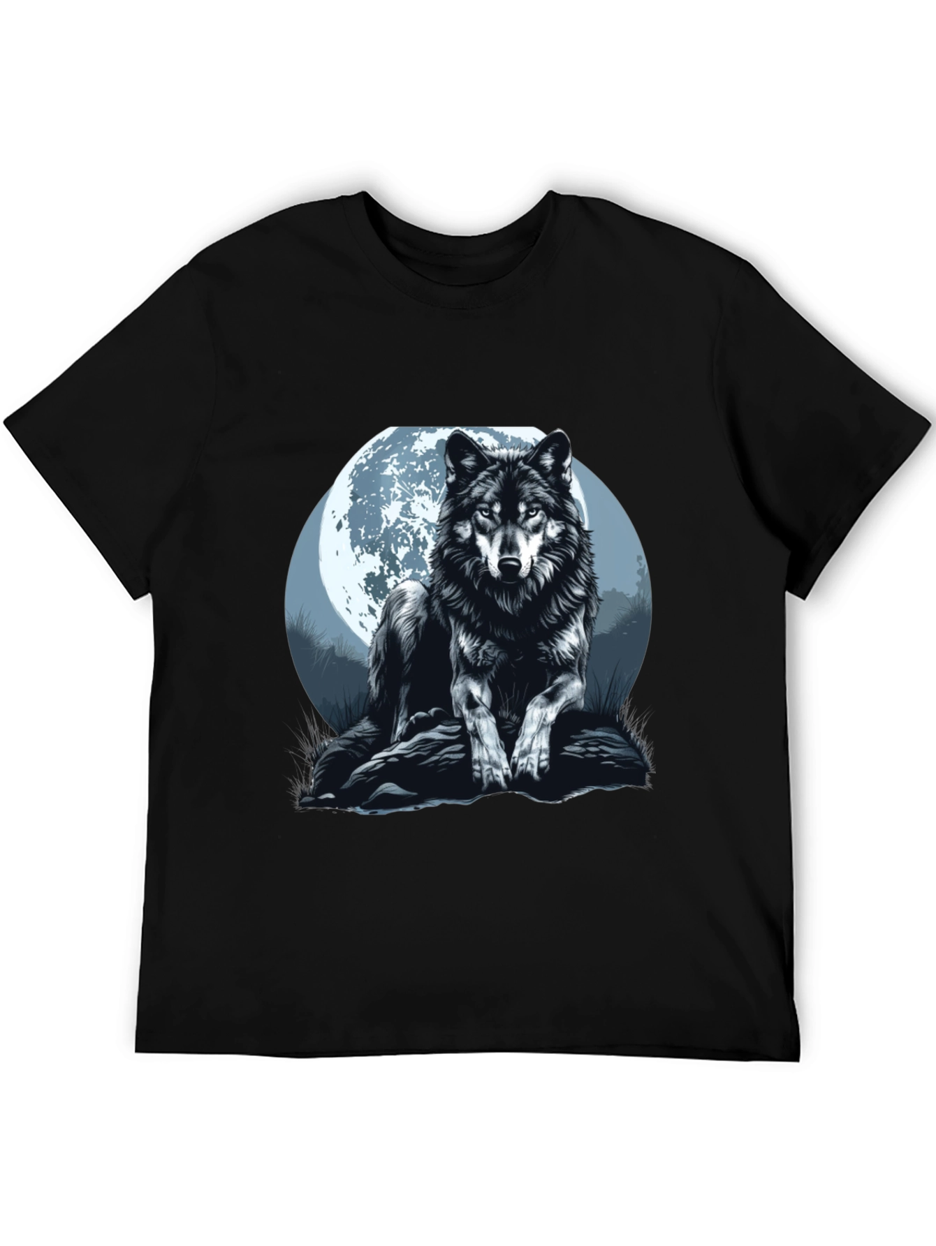 Wolf Moon Graphic Tee - Mens Black T-Shirt