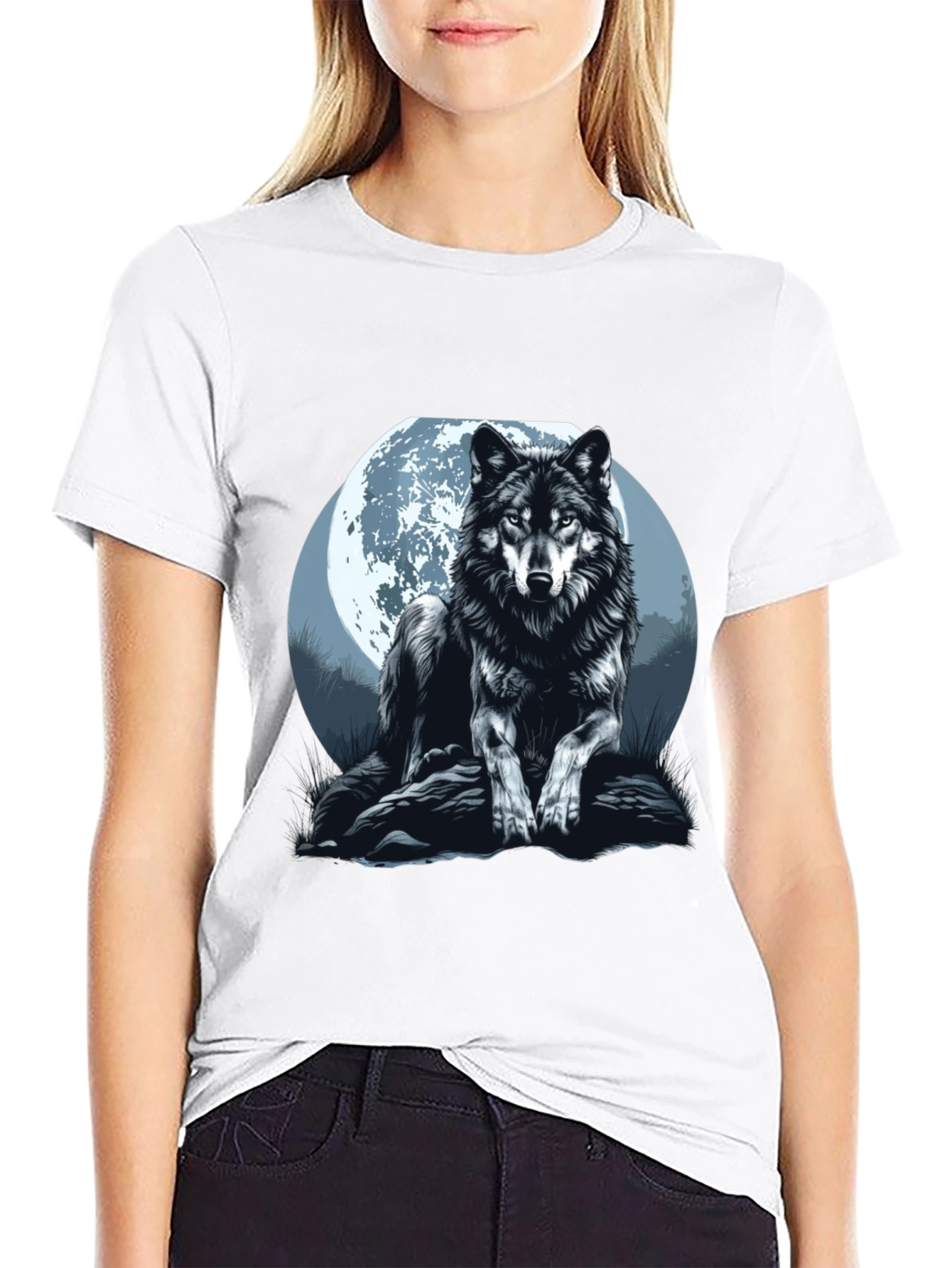 Wolf Moon Graphic Tee - Mens Black T-Shirt