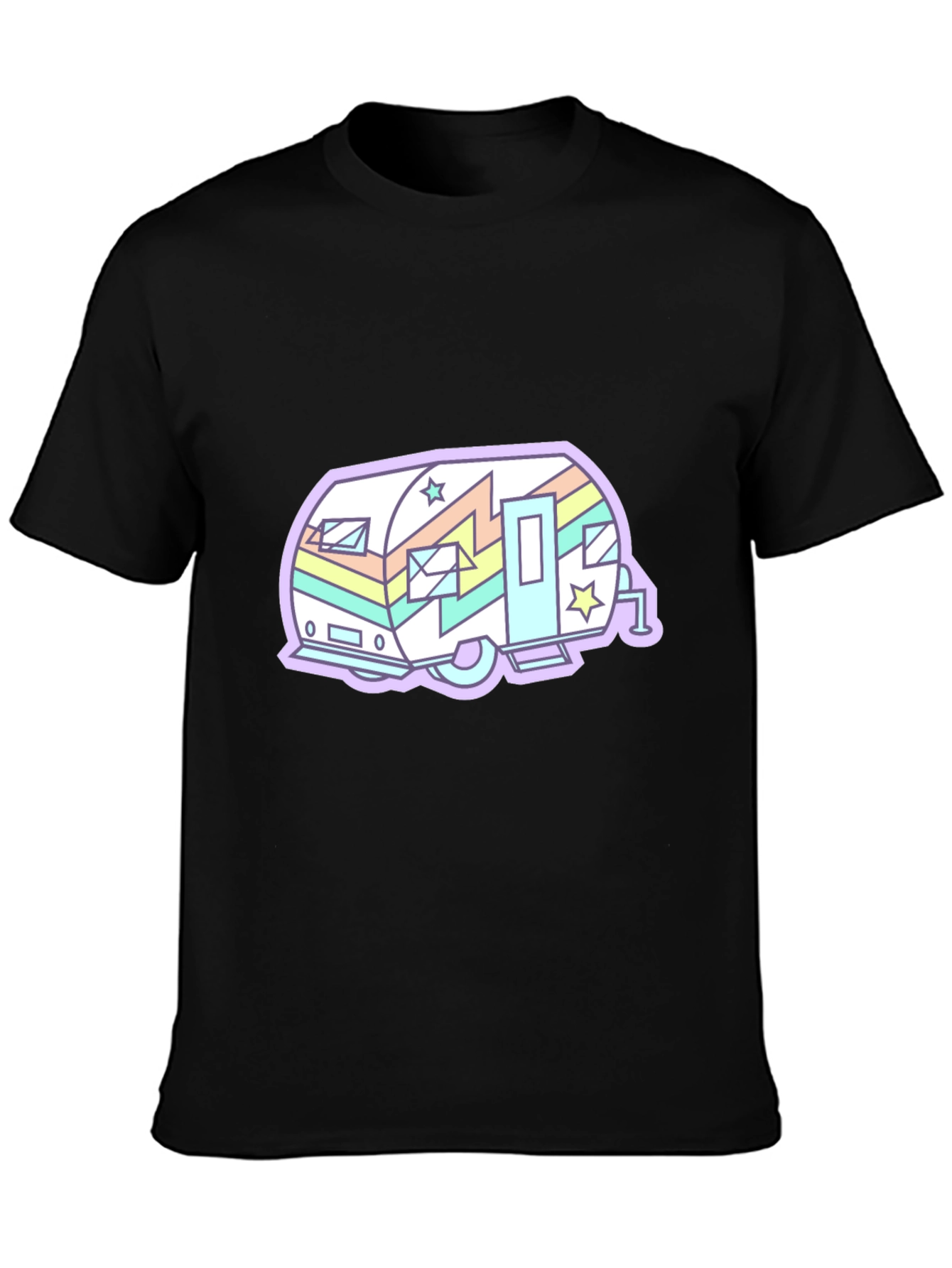 Retro Camper Graphic T-Shirt - Cool Black Tee