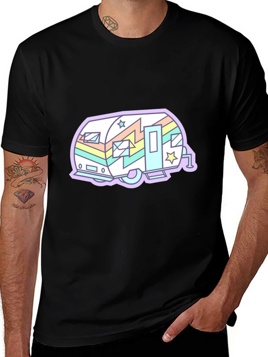 Retro Camper Graphic T-Shirt - Cool Black Tee