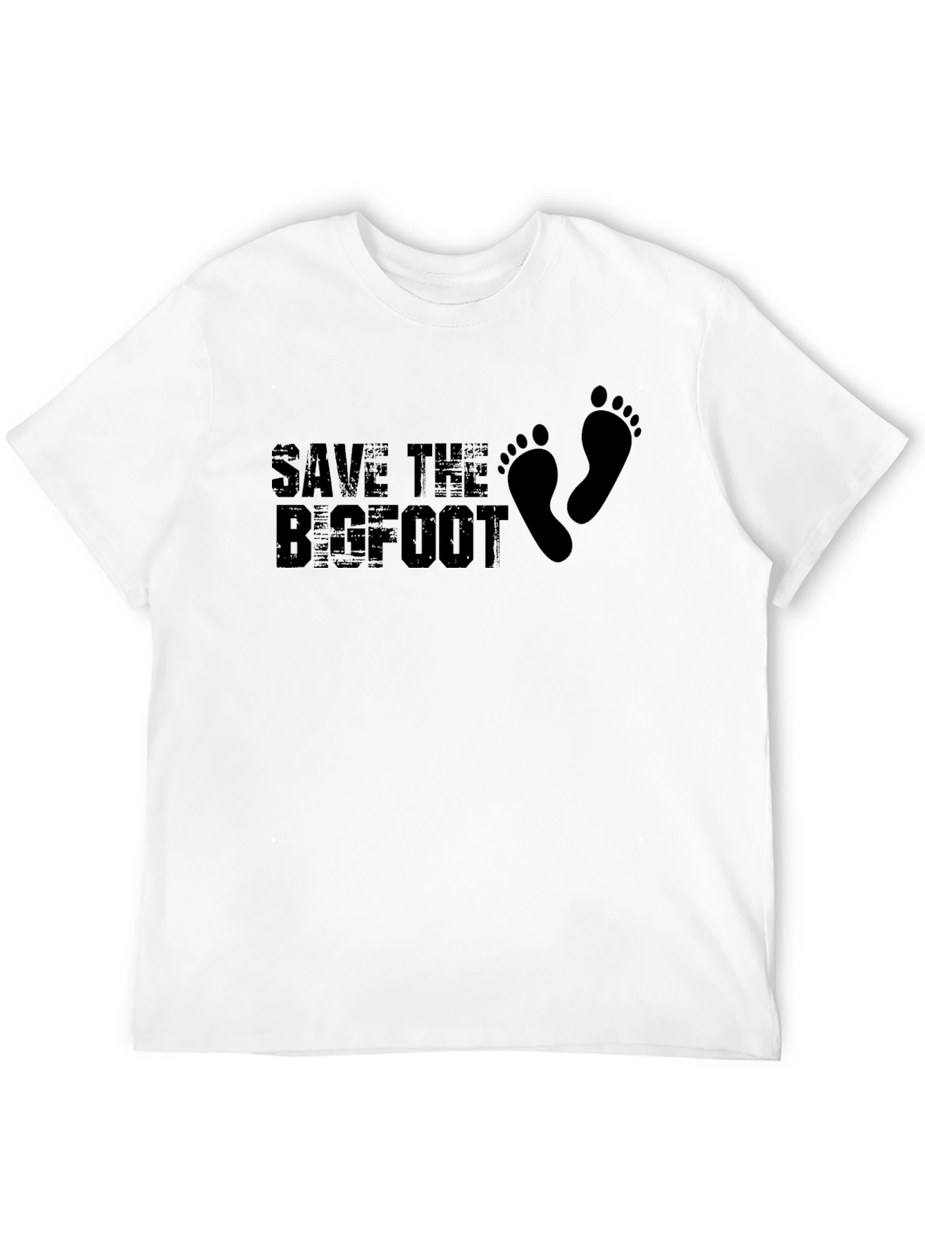 Save The Bigfoot Graphic Tee - Black Cotton T-Shirt
