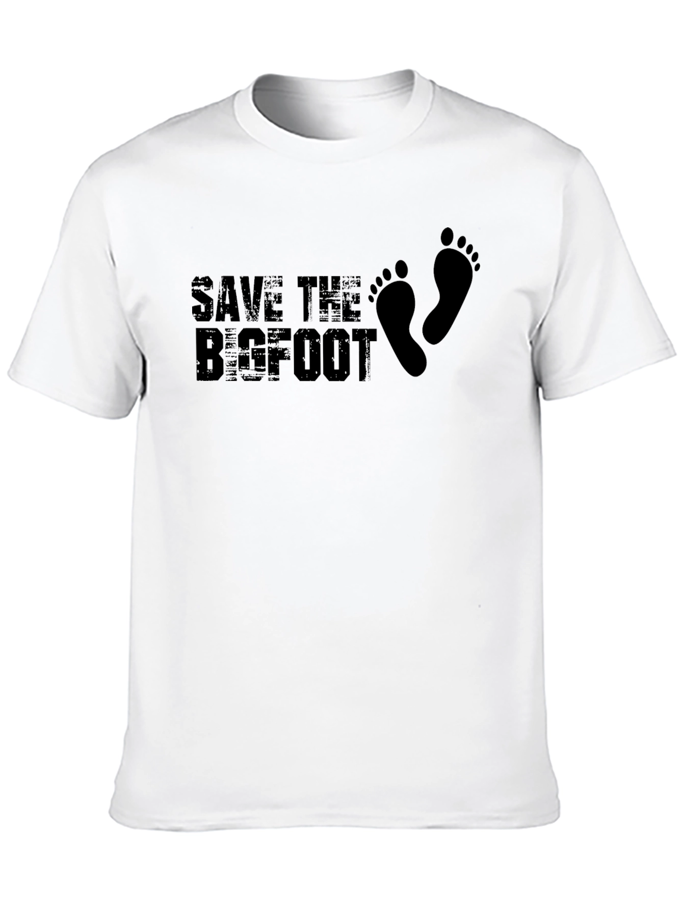 Save The Bigfoot Graphic Tee - Black Cotton T-Shirt