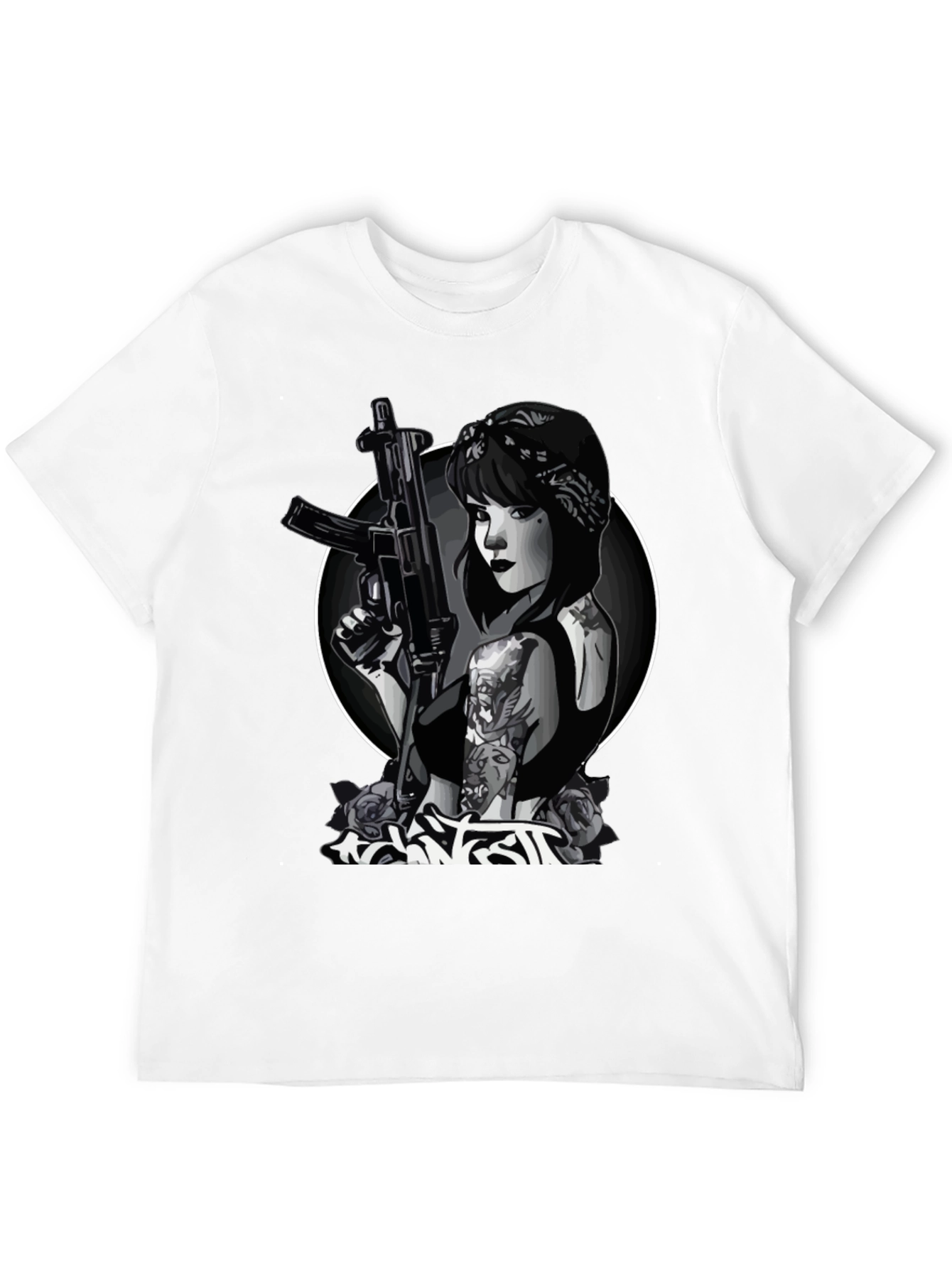 Gangster Girl AK-47 Graphic T-Shirt