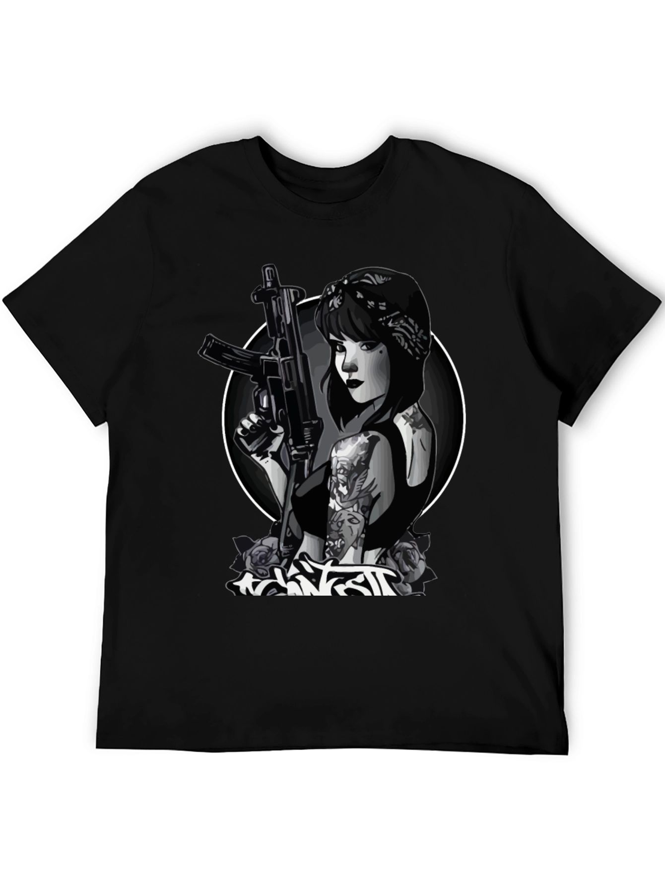 Gangster Girl AK-47 Graphic T-Shirt