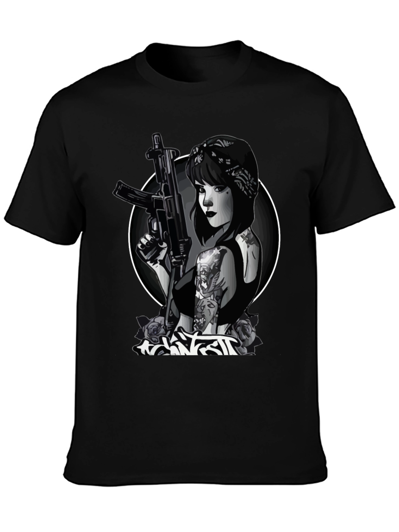 Gangster Girl AK-47 Graphic T-Shirt