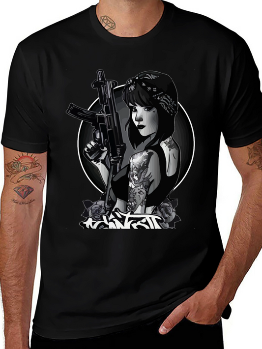 Gangster Girl AK-47 Graphic T-Shirt