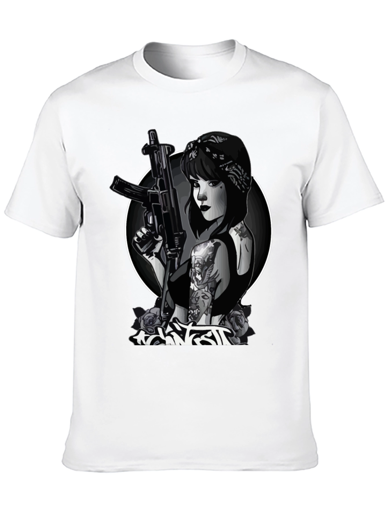 Gangster Girl AK-47 Graphic T-Shirt