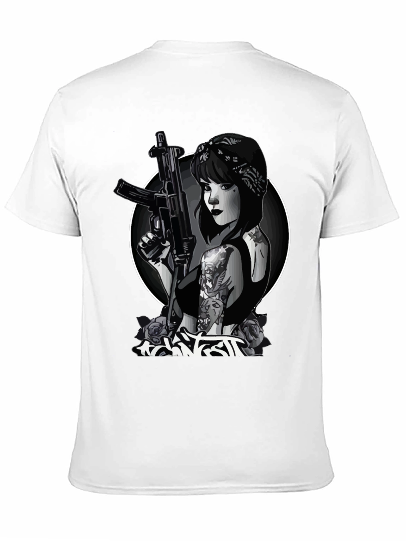 Gangster Girl AK-47 Graphic T-Shirt