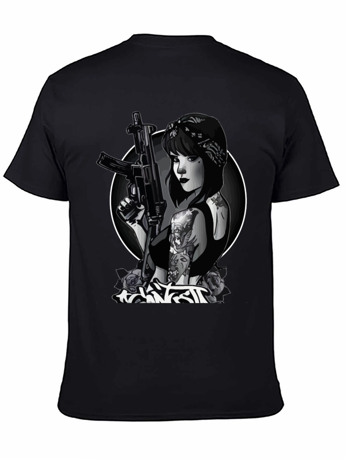 Gangster Girl AK-47 Graphic T-Shirt