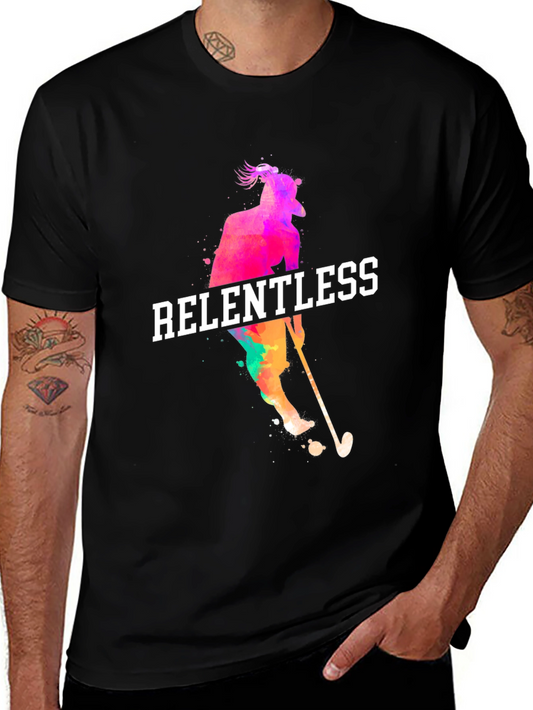 Relentless Golfer Watercolor Graphic Tee - Black