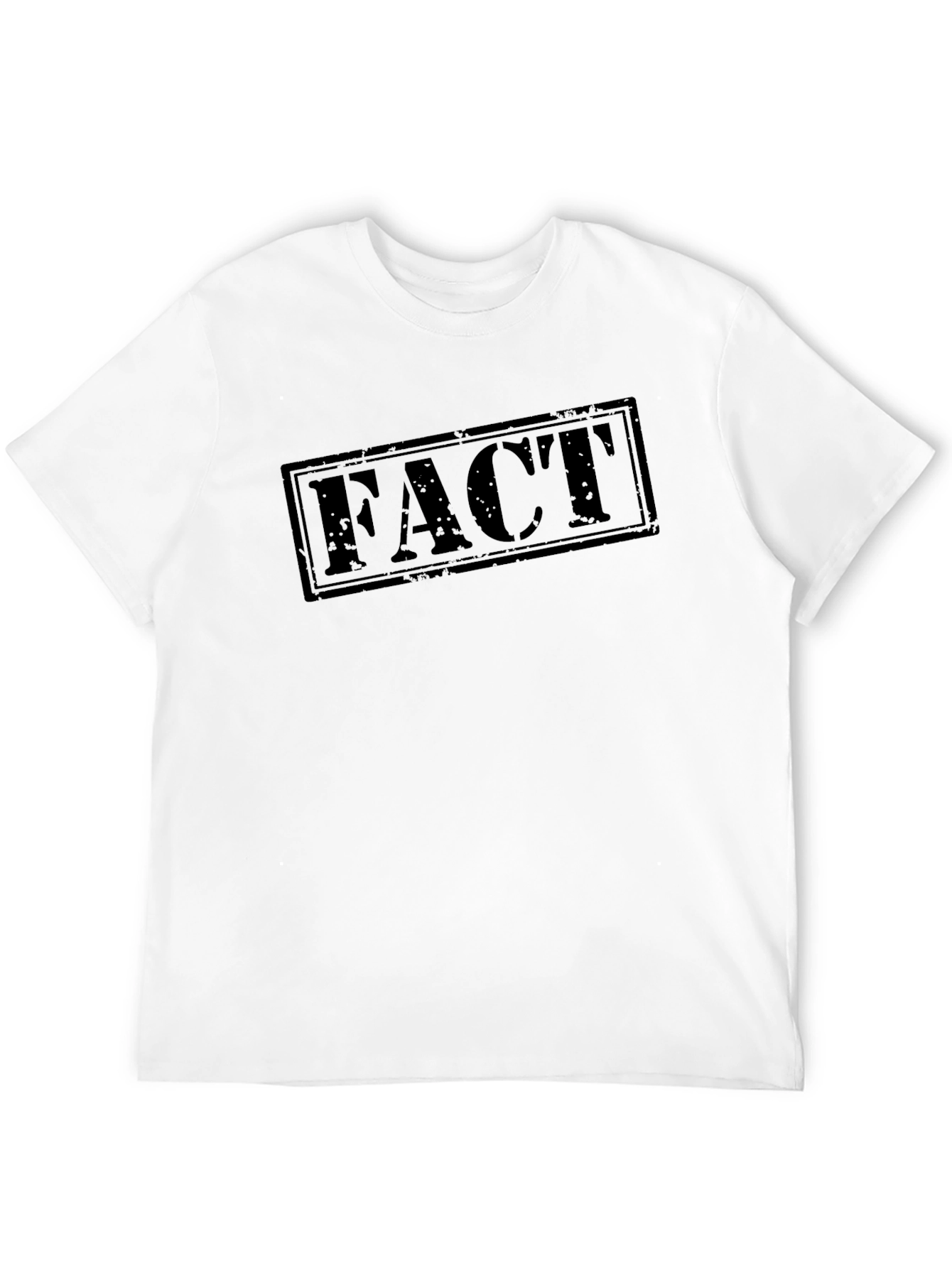 Mens Black FACT Graphic Print T-Shirt