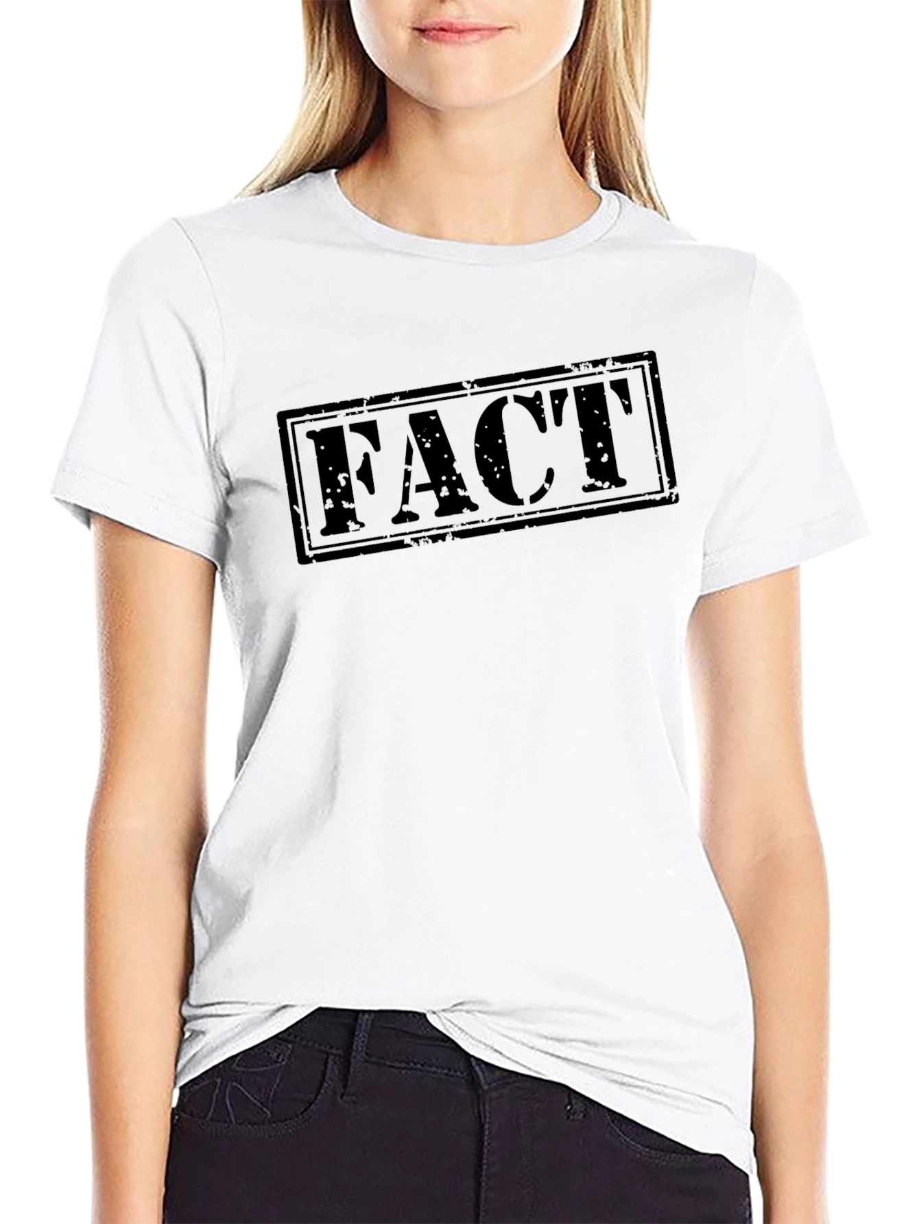 Mens Black FACT Graphic Print T-Shirt