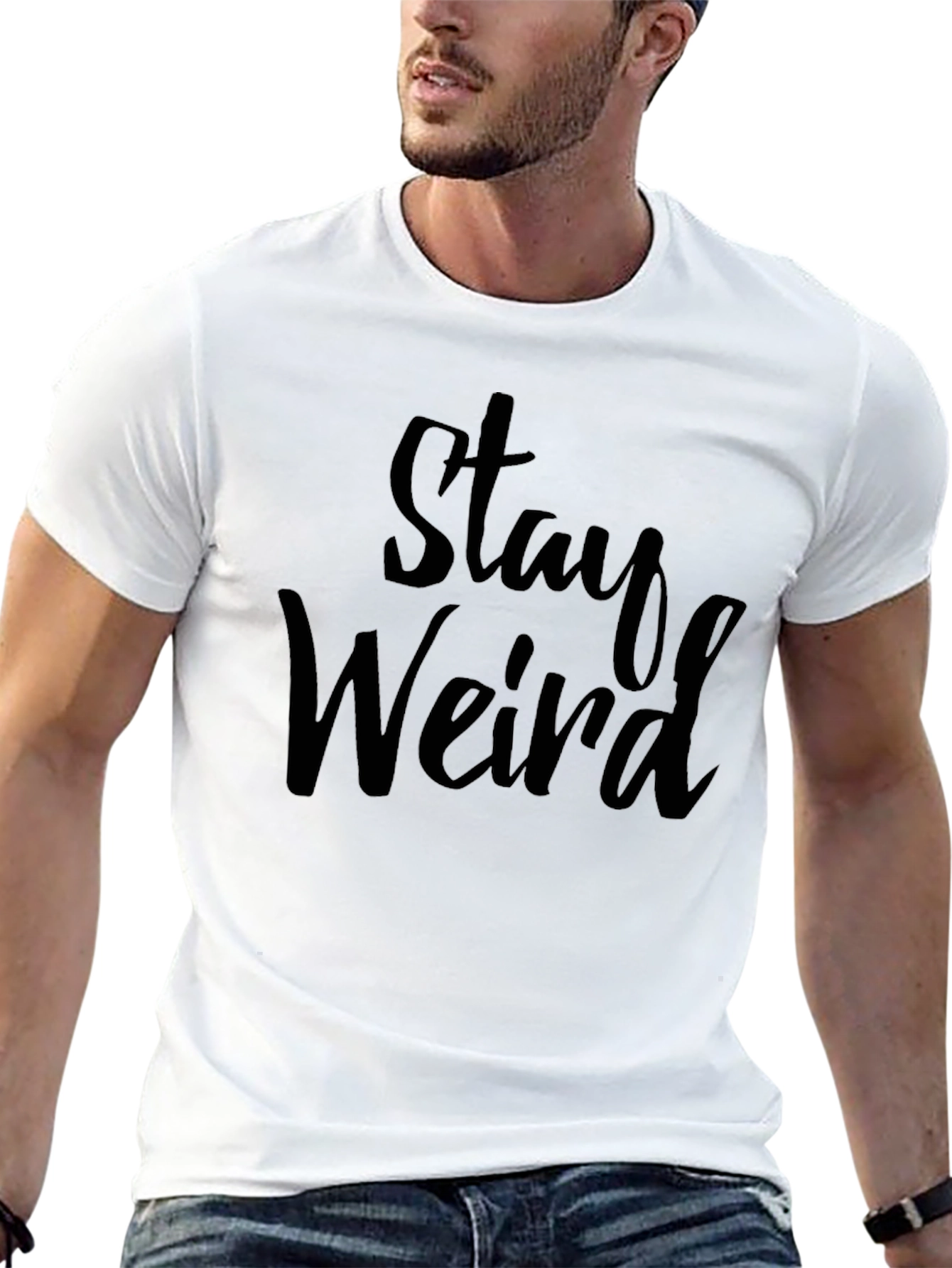 Stay Weird Graphic Tee - Mens Black T-Shirt