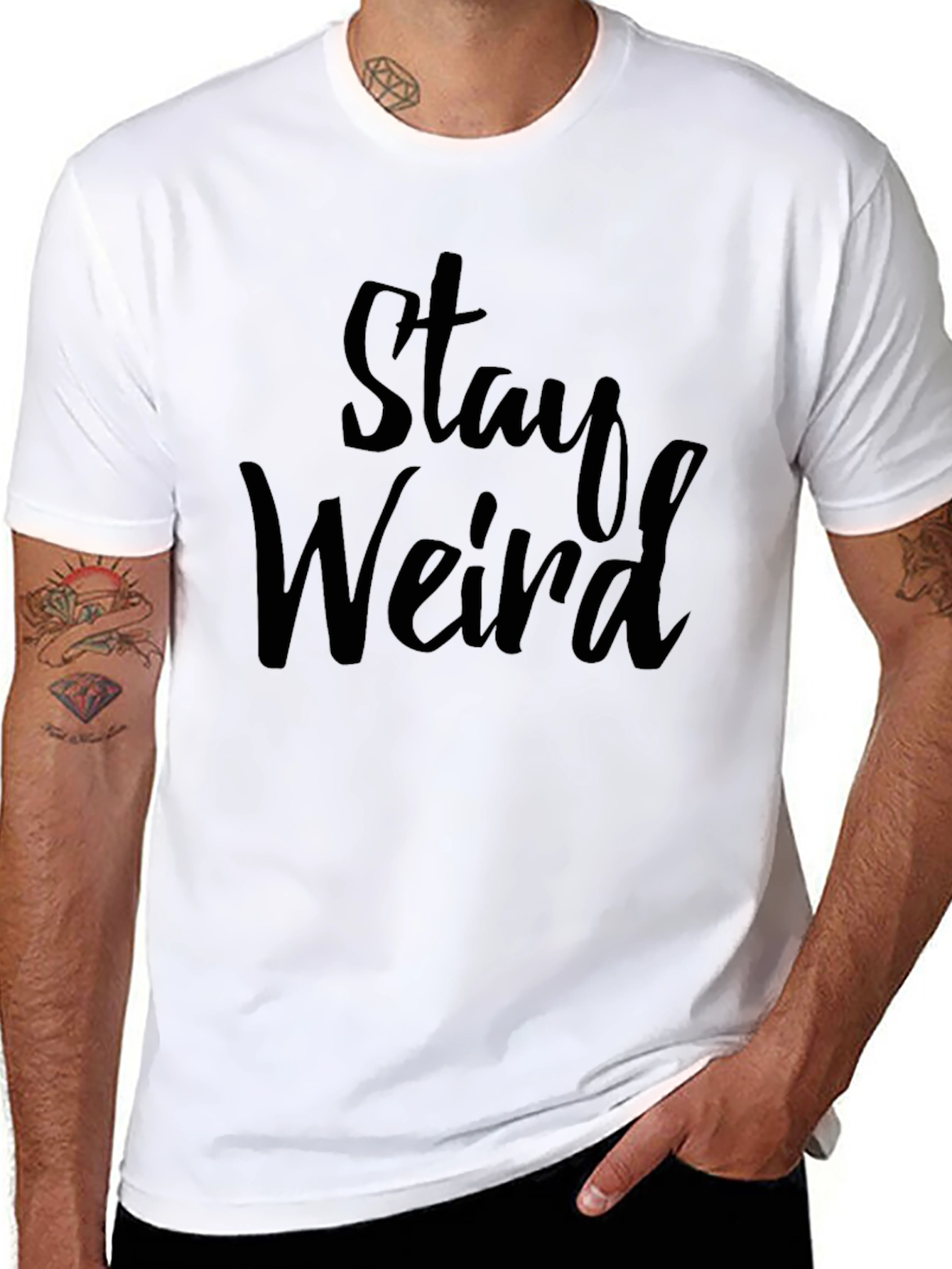 Stay Weird Graphic Tee - Mens Black T-Shirt