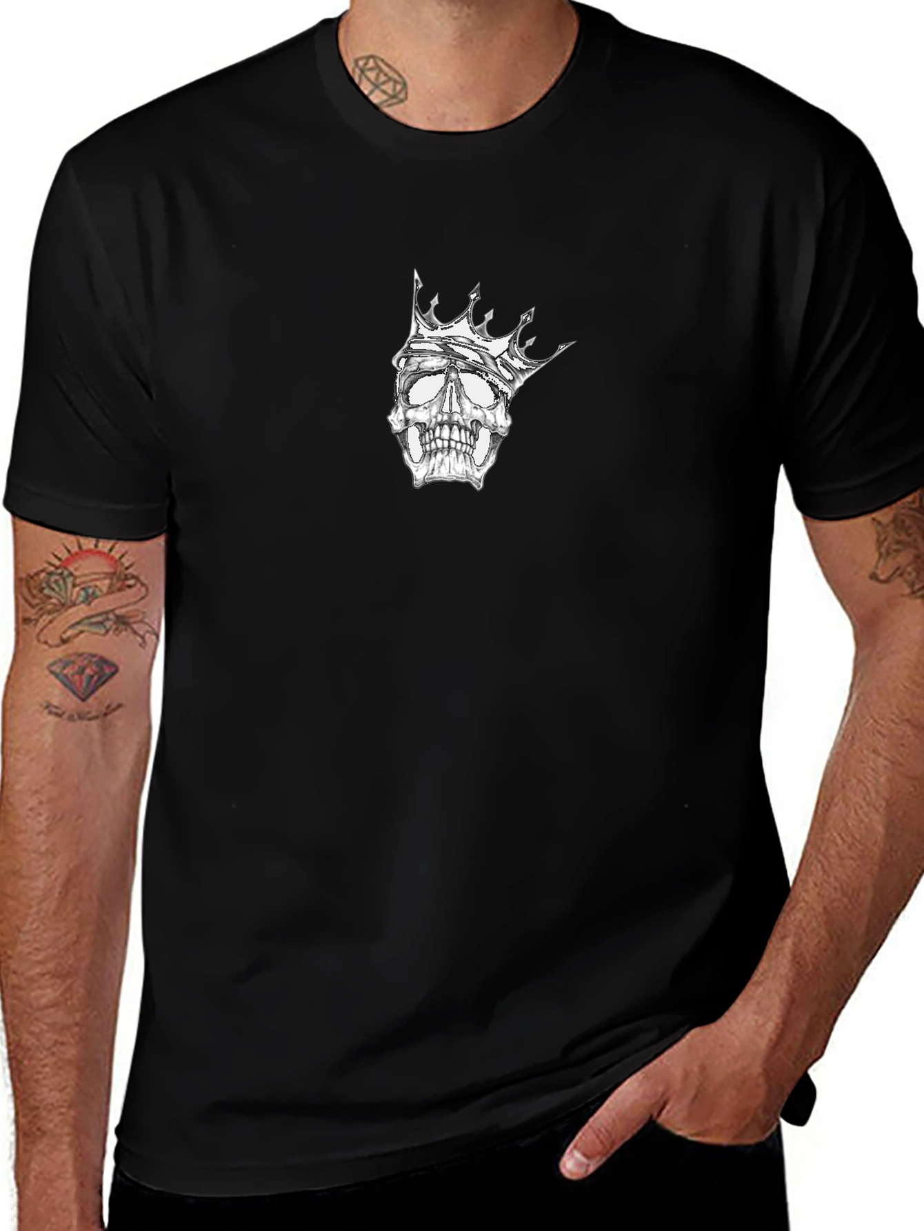 Skull King Graphic Tee - Black Cotton T-Shirt