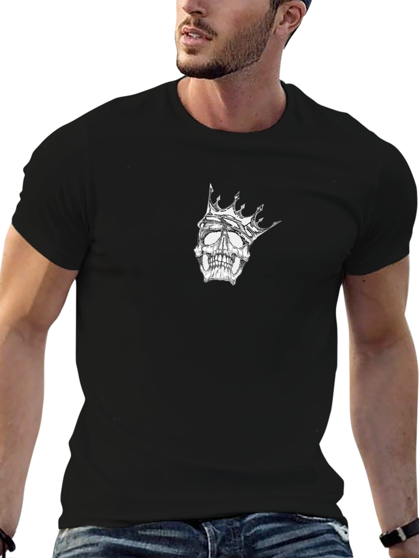 Skull King Graphic Tee - Black Cotton T-Shirt