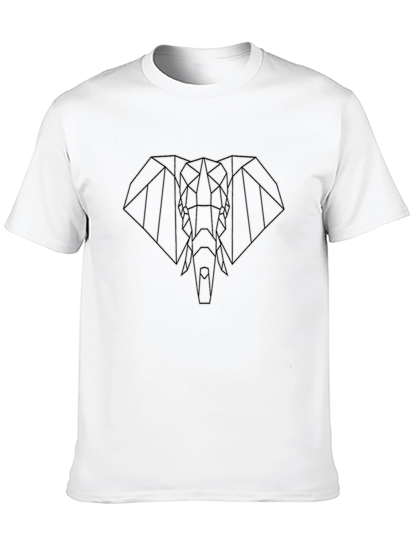 Geometric Elephant Graphic Tee - Modern Black T-Shirt