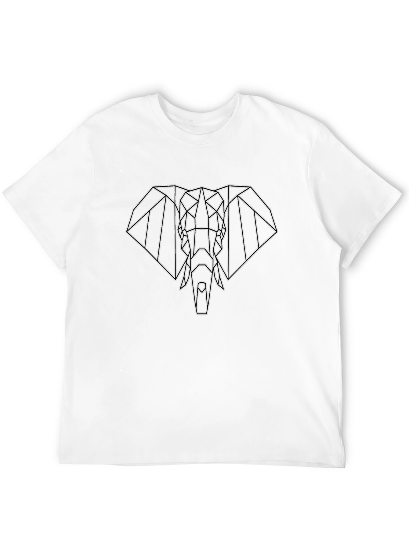 Geometric Elephant Graphic Tee - Modern Black T-Shirt