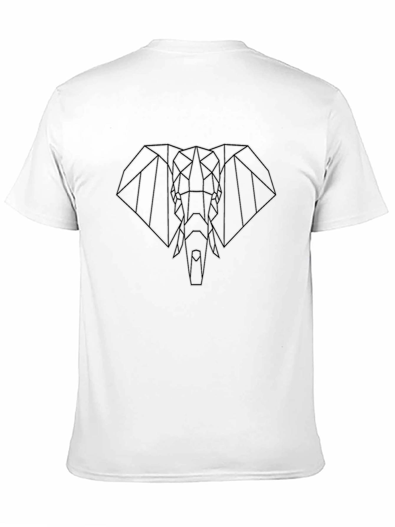 Geometric Elephant Graphic Tee - Modern Black T-Shirt