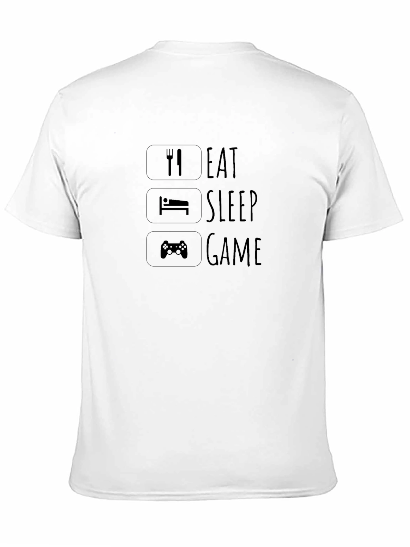 Eat Sleep Game Black Graphic T-Shirt
