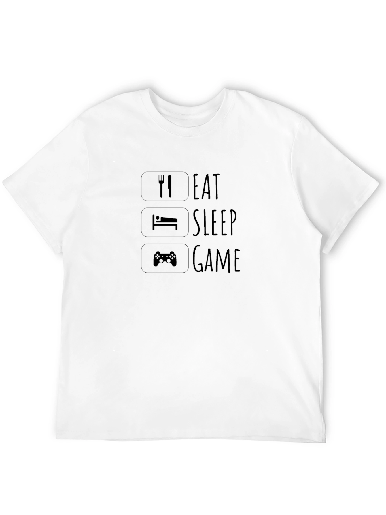Eat Sleep Game Black Graphic T-Shirt