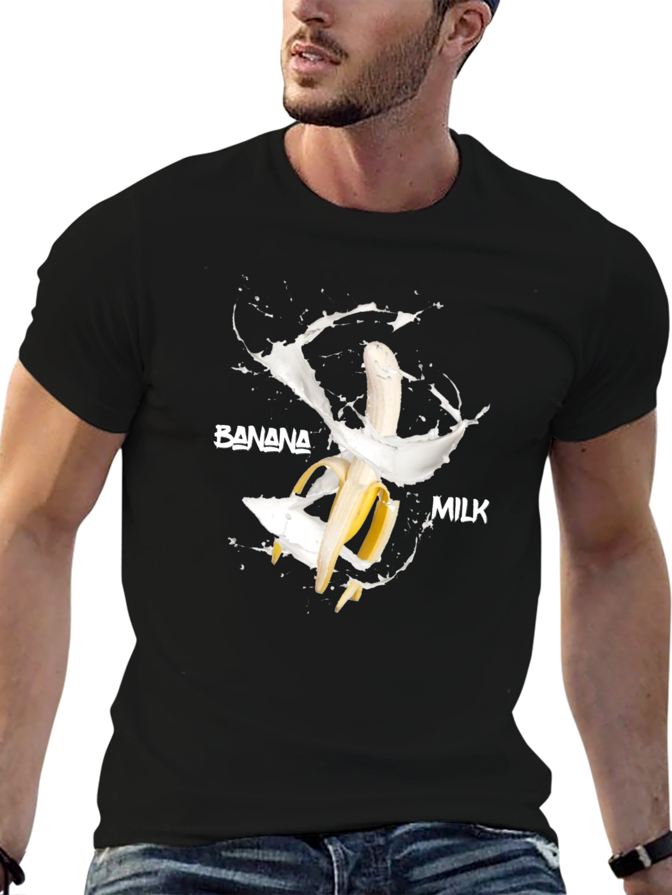 Banana Milk T-Shirt - Funny Food Graphic Tee