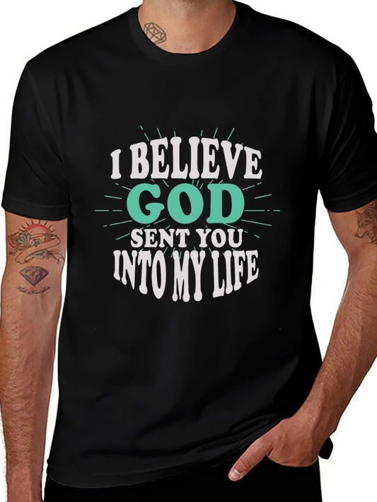 I Believe God Sent You Black Graphic Tee