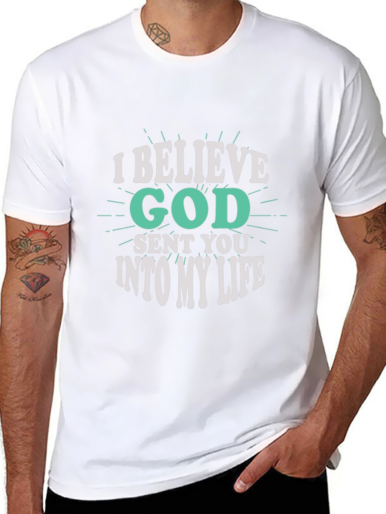 I Believe God Sent You Black Graphic Tee