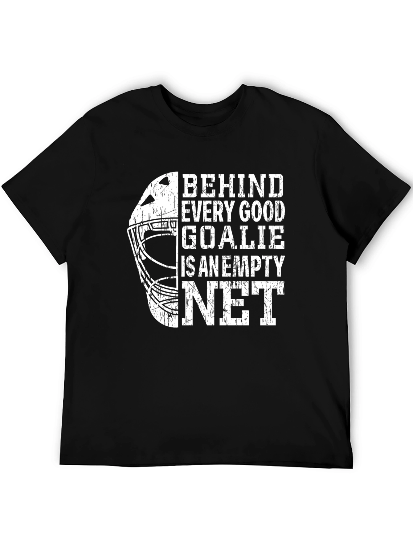 Hockey Goalie Empty Net Black Graphic Tee