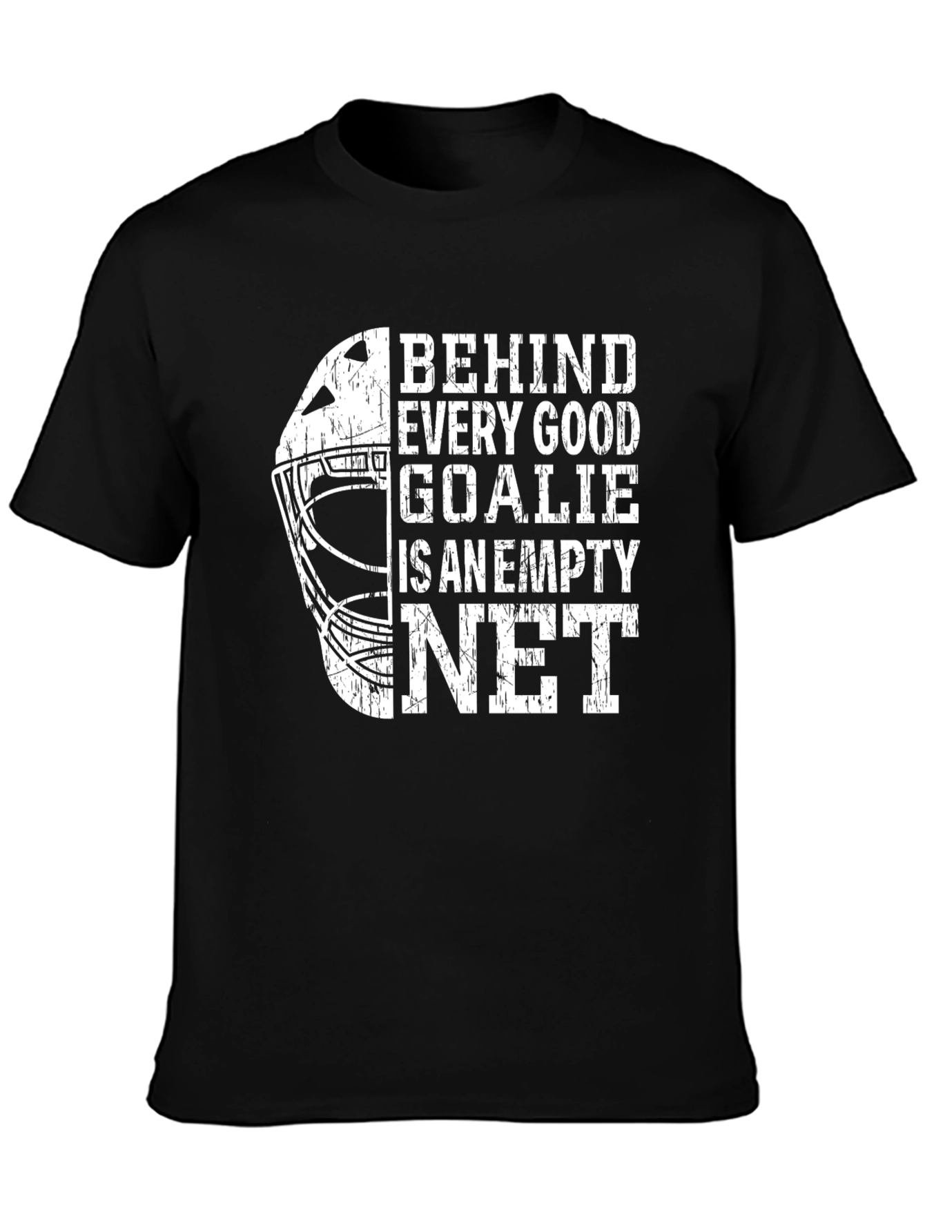 Hockey Goalie Empty Net Black Graphic Tee