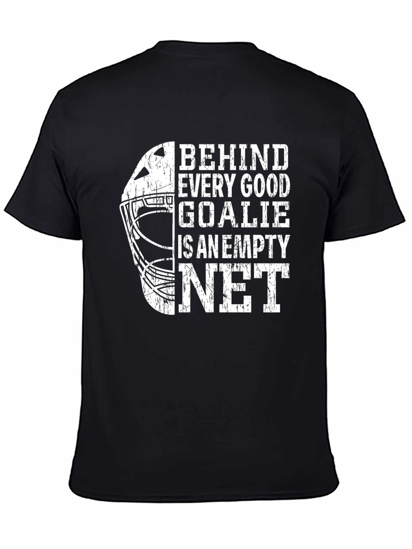 Hockey Goalie Empty Net Black Graphic Tee