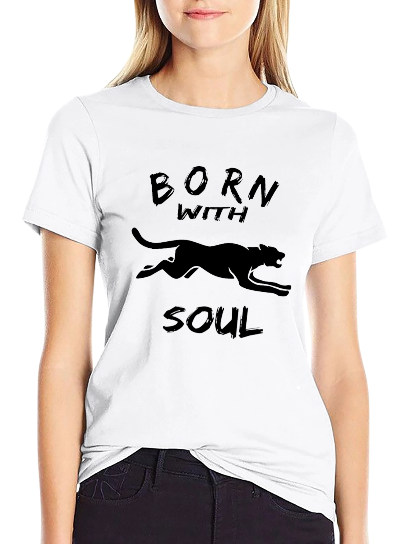 Born with Soul Black Panther Graphic T-Shirt