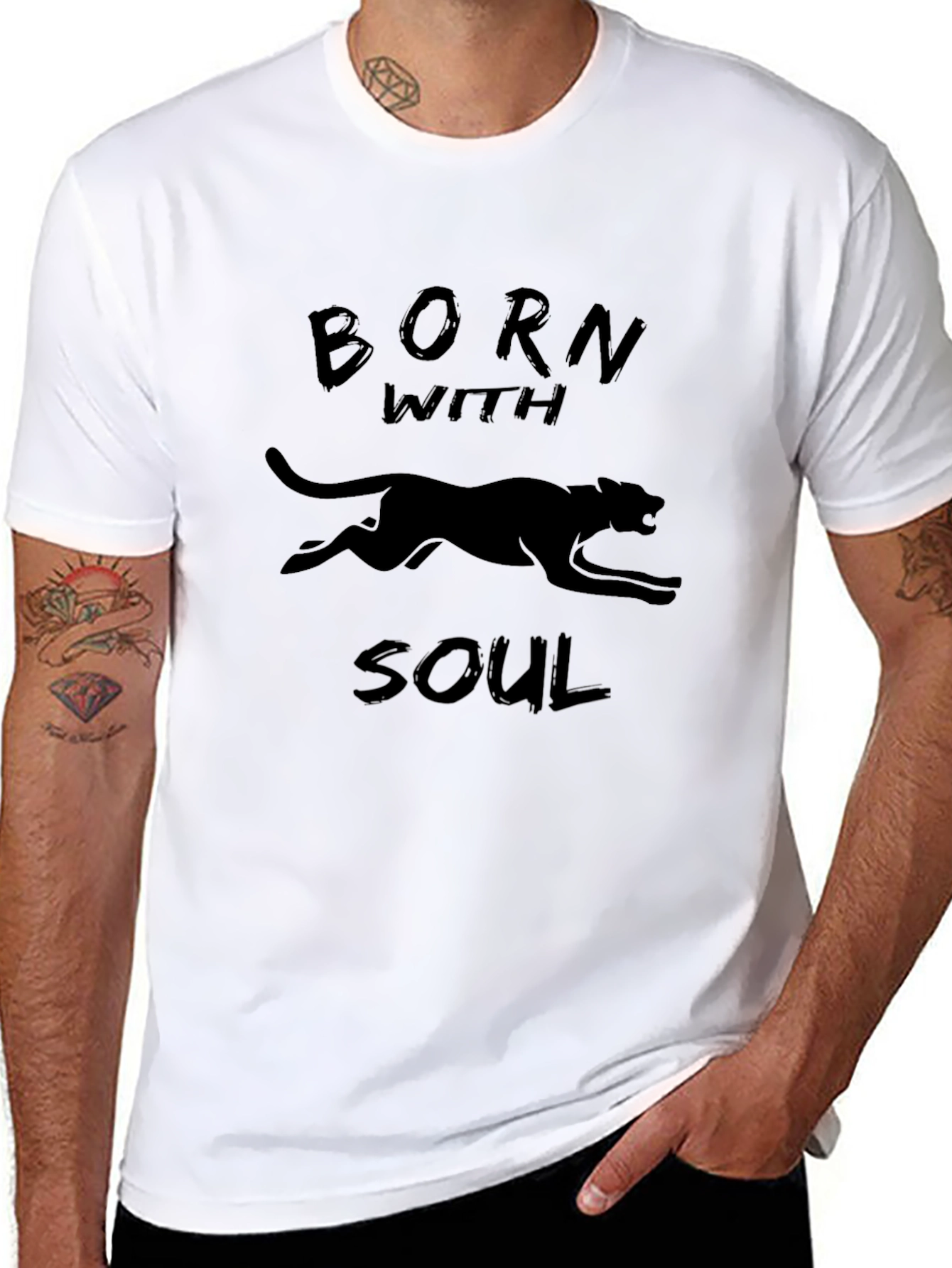 Born with Soul Black Panther Graphic T-Shirt