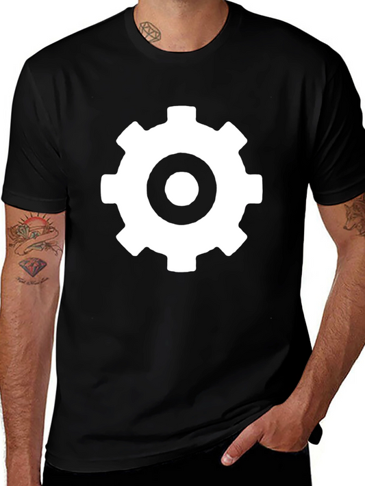 Gear Graphic Black Tee - Modern Casual Style
