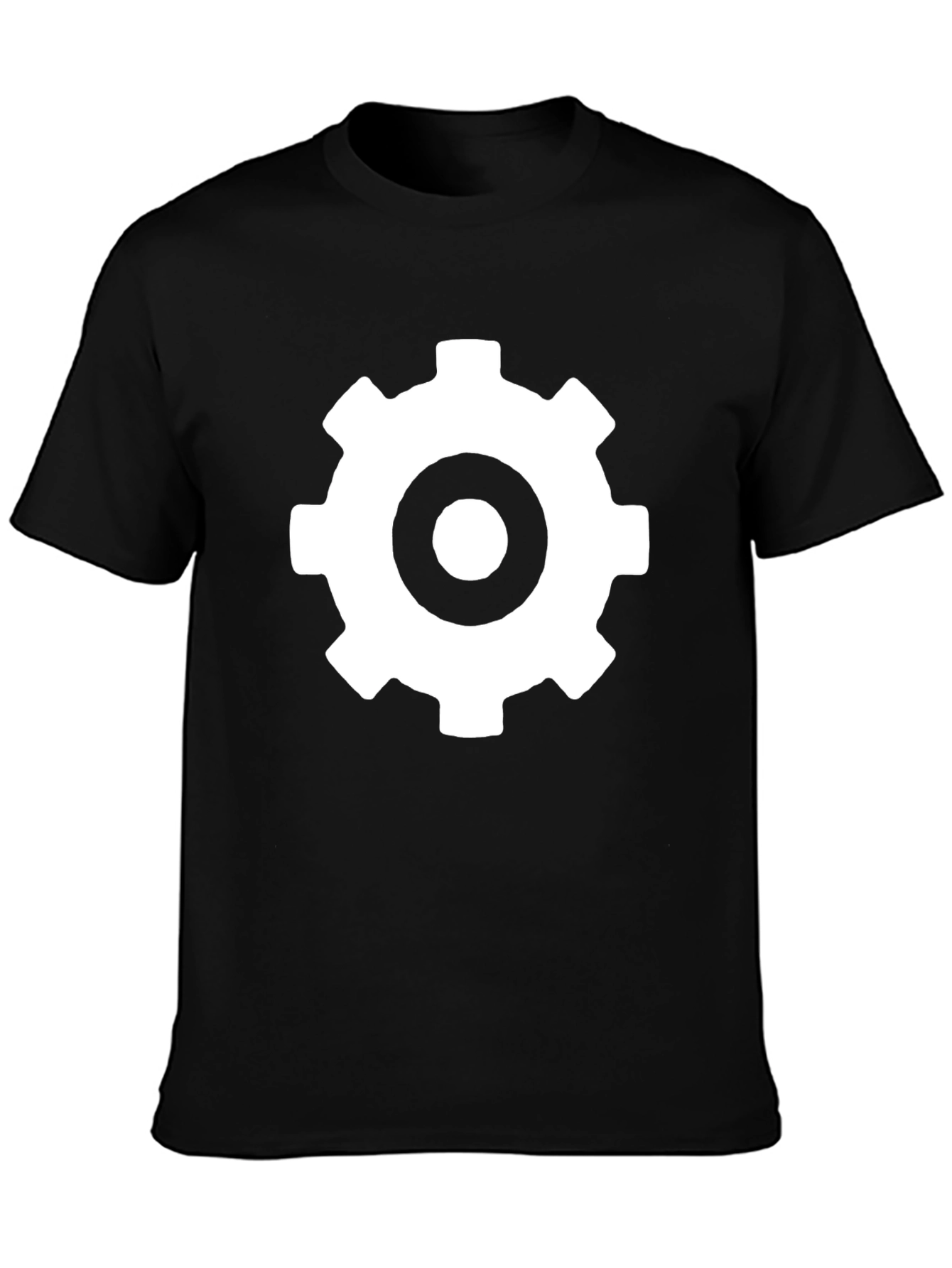 Gear Graphic Black Tee - Modern Casual Style