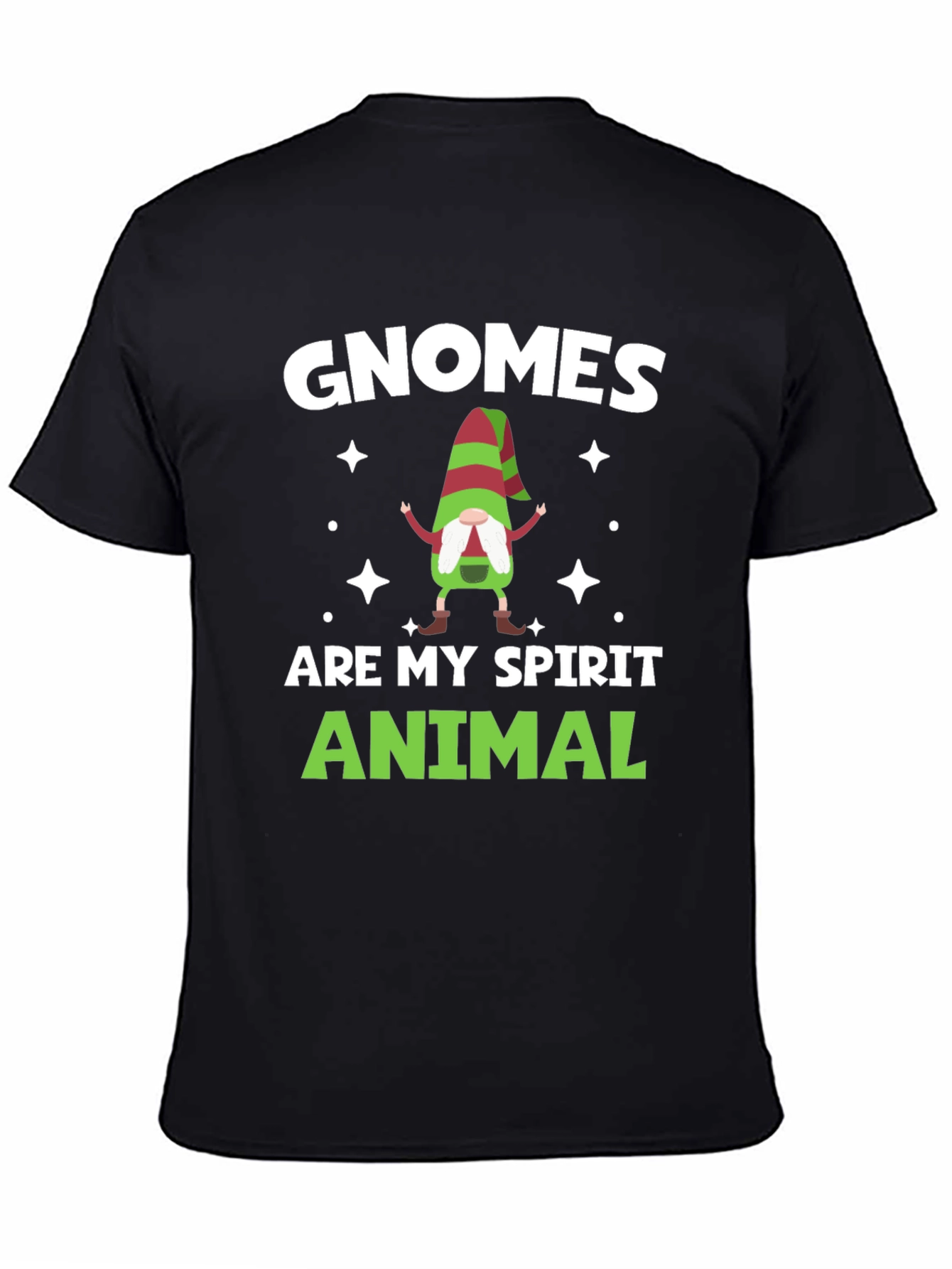 Gnomes Are My Spirit Animal Black T-Shirt