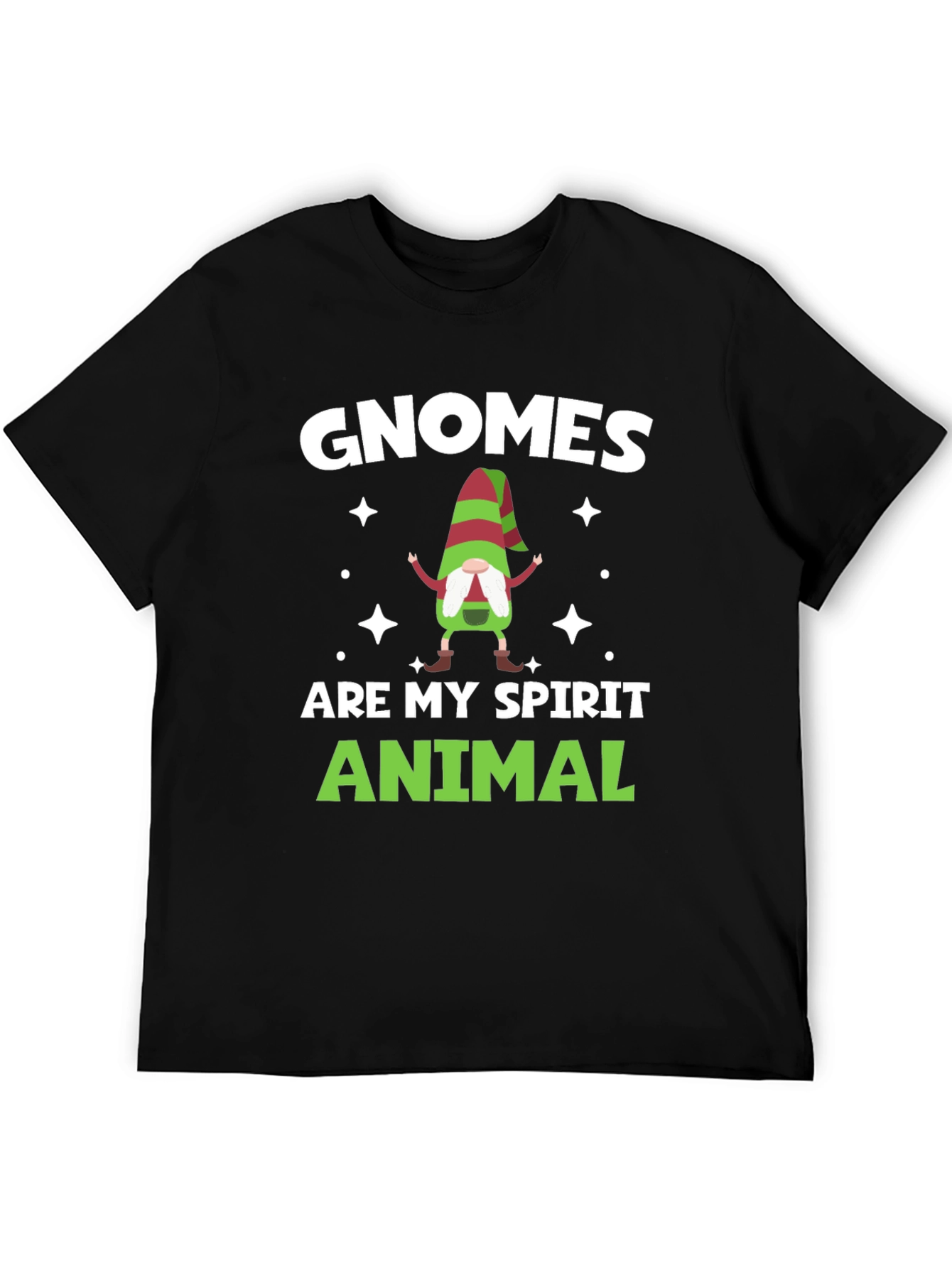 Gnomes Are My Spirit Animal Black T-Shirt
