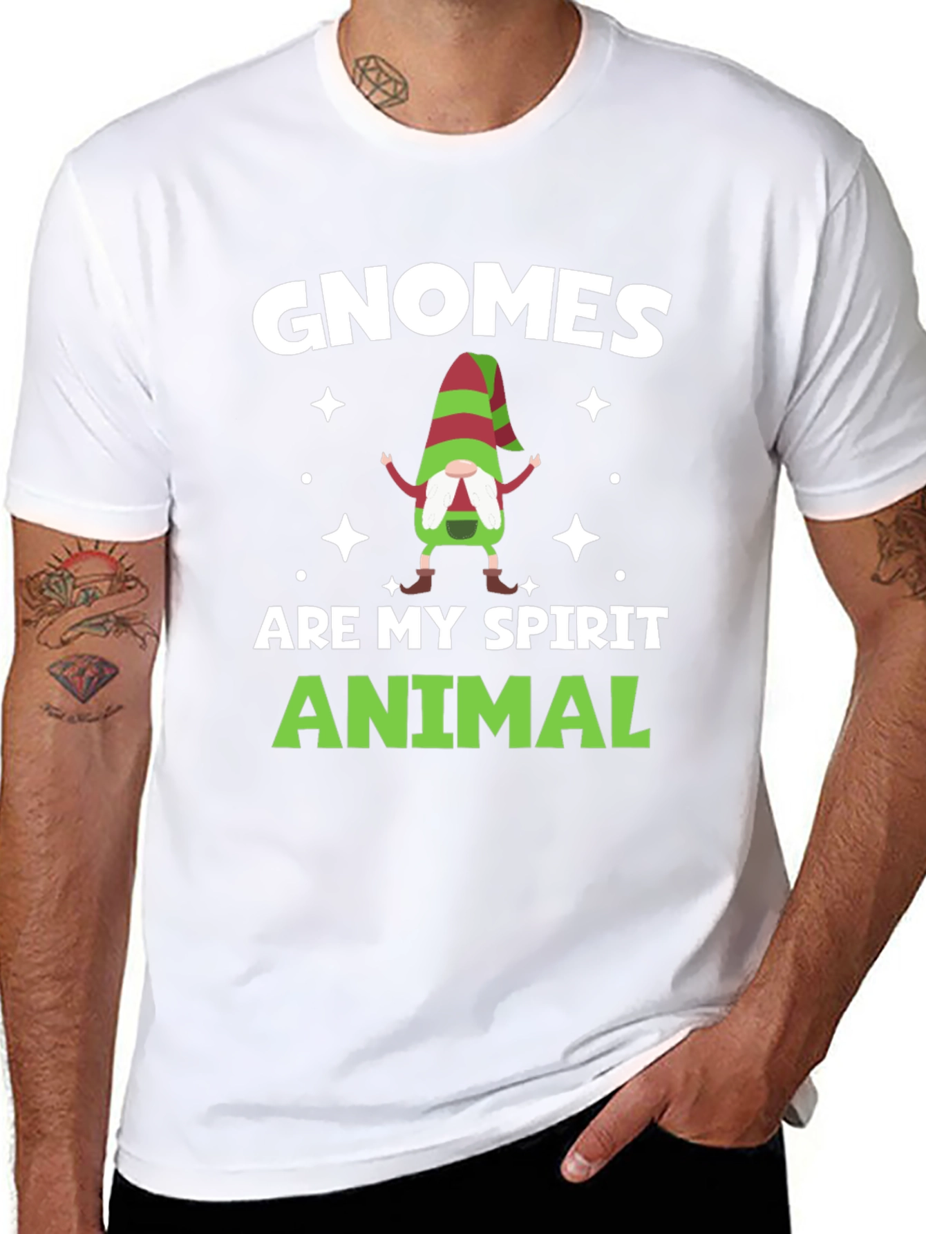 Gnomes Are My Spirit Animal Black T-Shirt