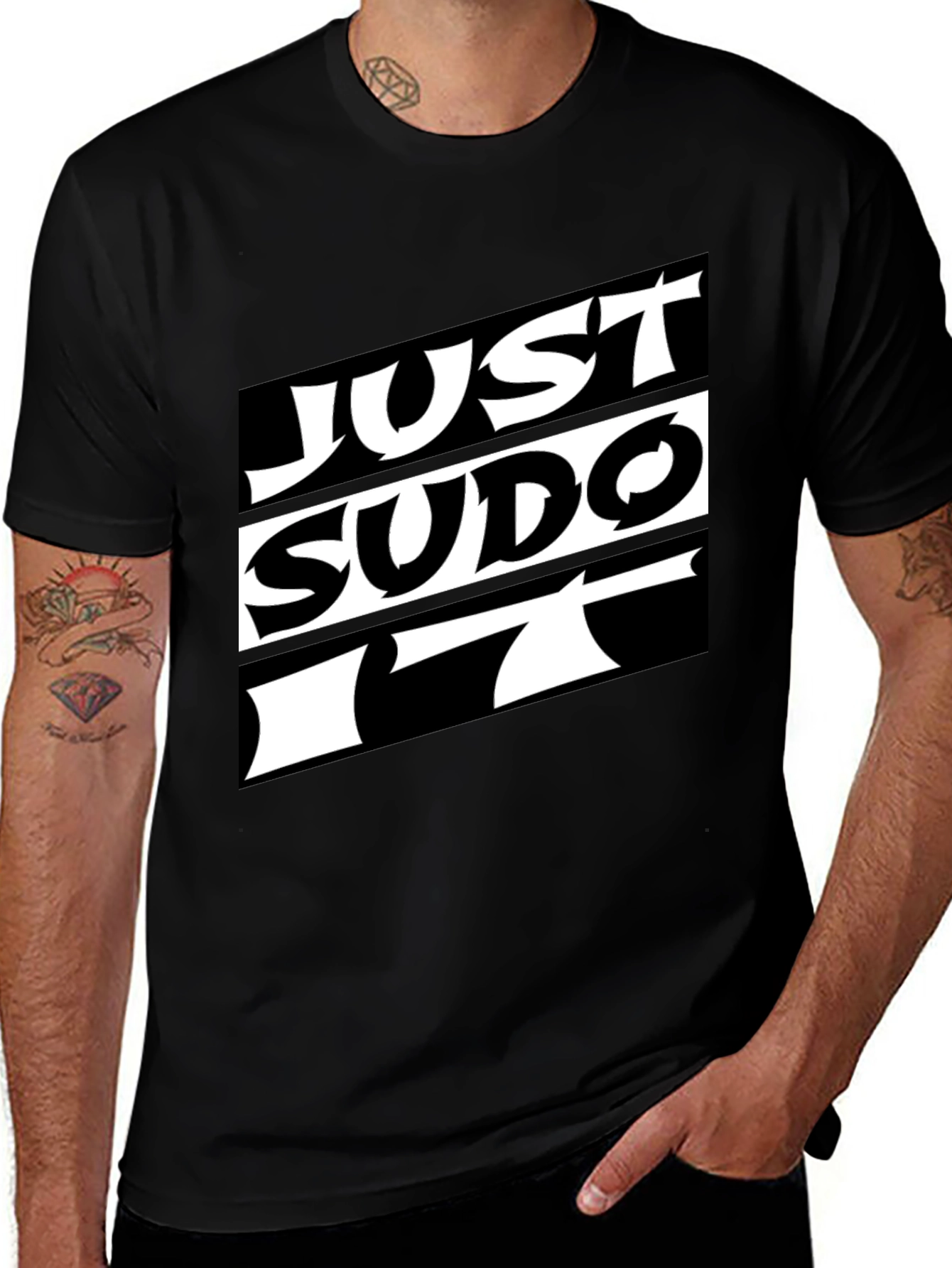 Just Sudo It T-Shirt - Black Graphic Tee