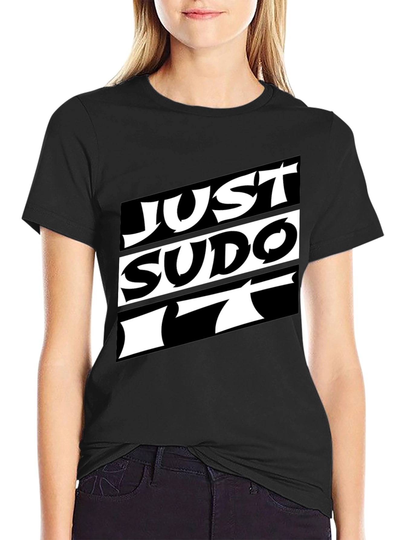 Just Sudo It T-Shirt - Black Graphic Tee