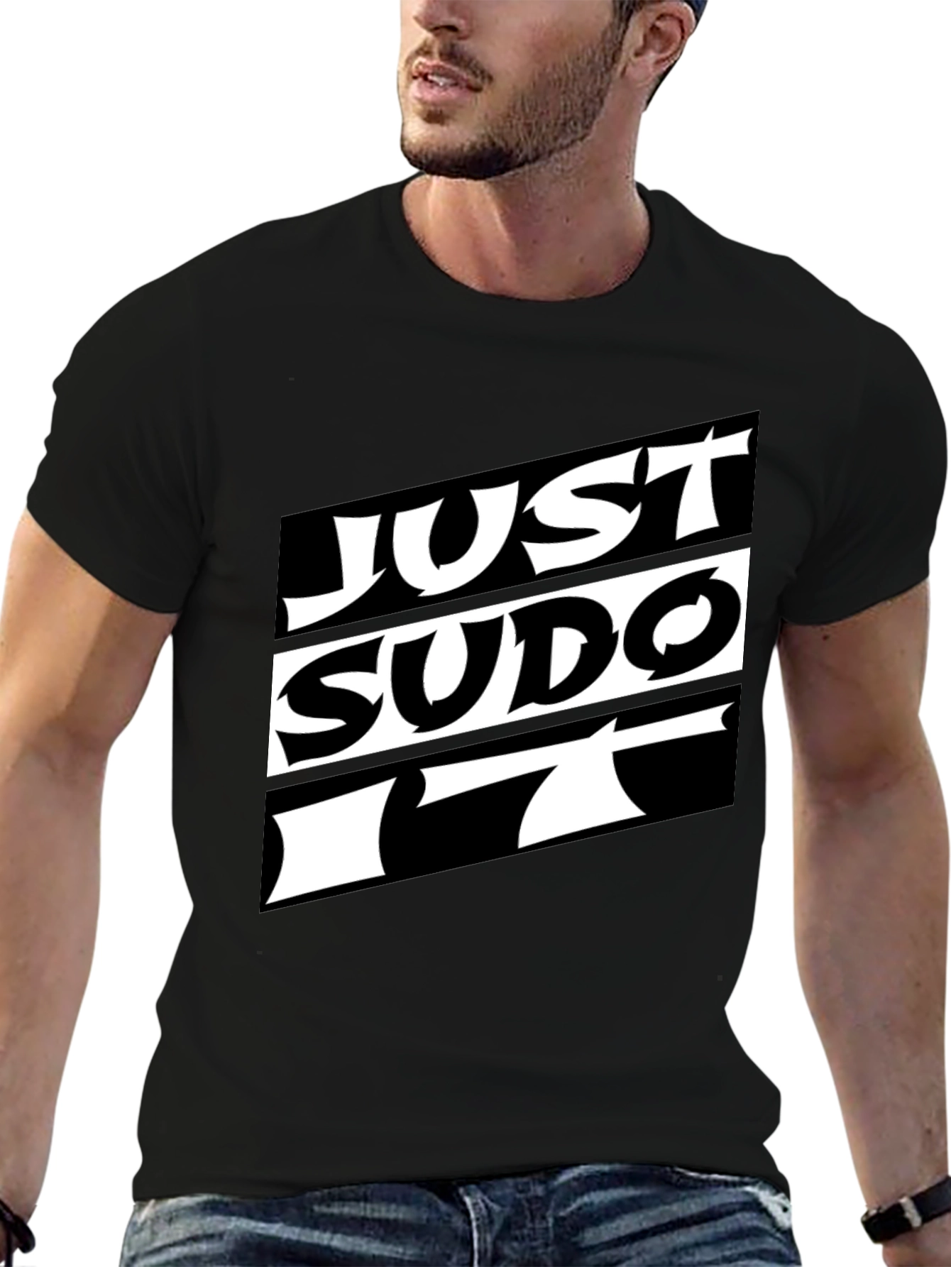 Just Sudo It T-Shirt - Black Graphic Tee