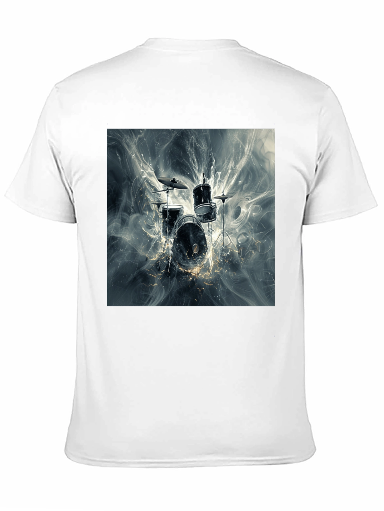 Drum Kit Graphic Print Black T-Shirt