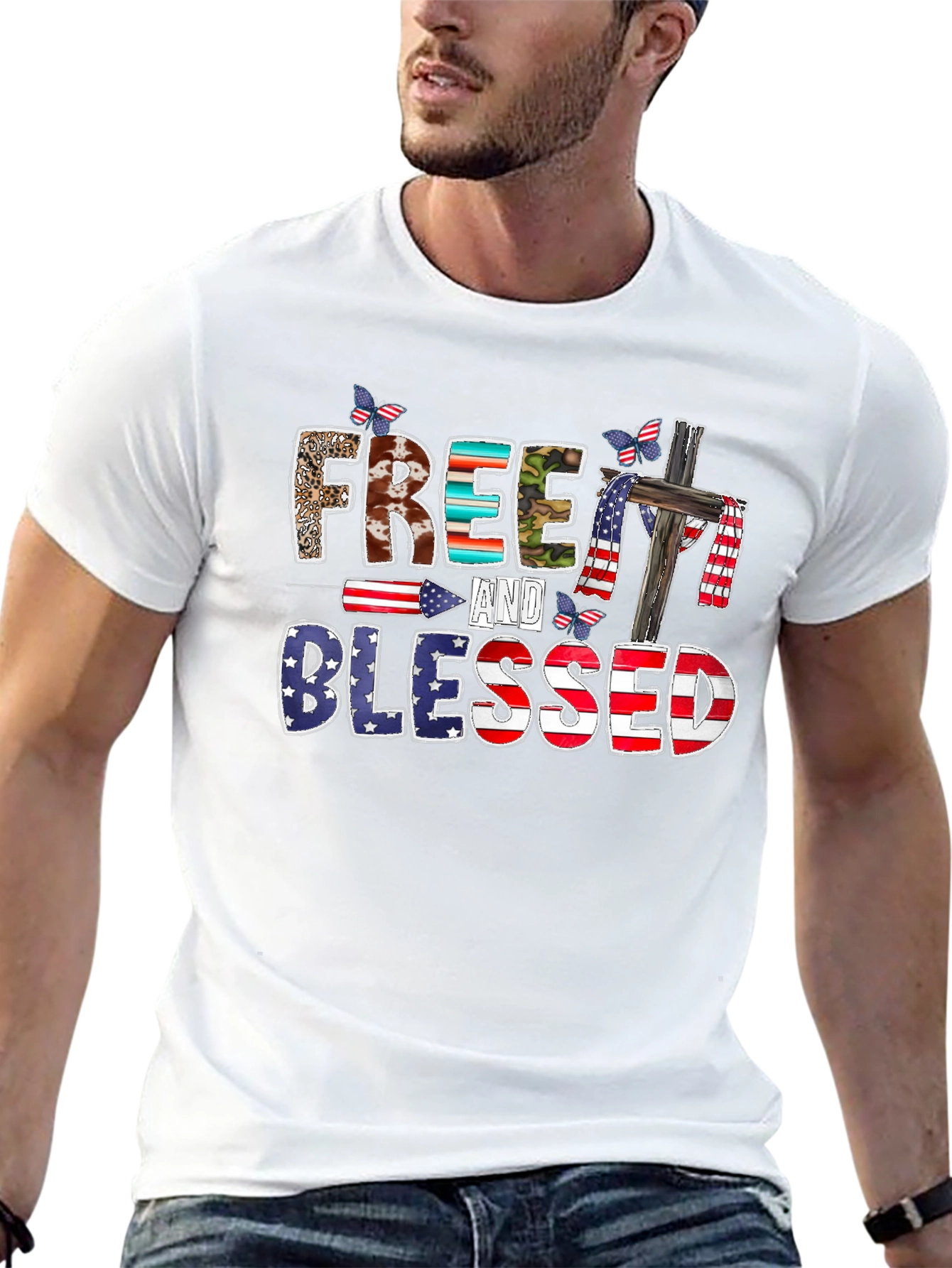 Free and Blessed Graphic T-Shirt