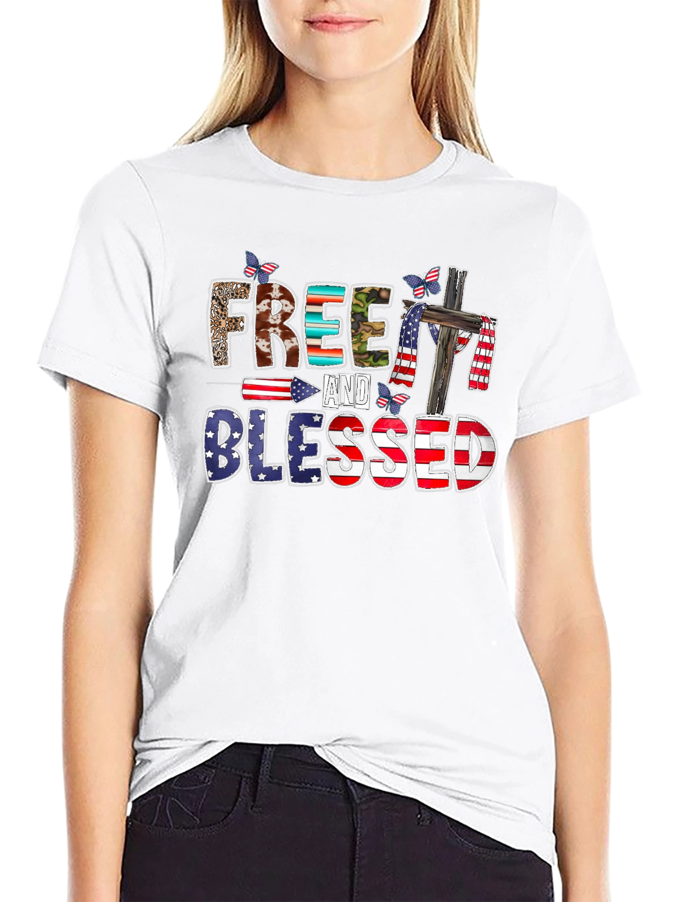 Free and Blessed Graphic T-Shirt