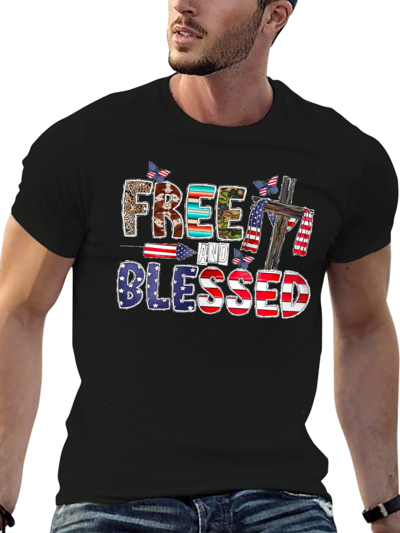 Free and Blessed Graphic T-Shirt
